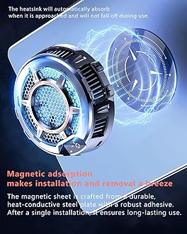 OBABO iPad Cooler, Magnetic Tablet Cooler for ipad/Surface pro/Samsung Tab/Steam Deck, Mag-sa-fe Compatible, Ipad Cooling Fan with Temperature Display for Mobile Gaming, Tiktok Live Streaming (Black)