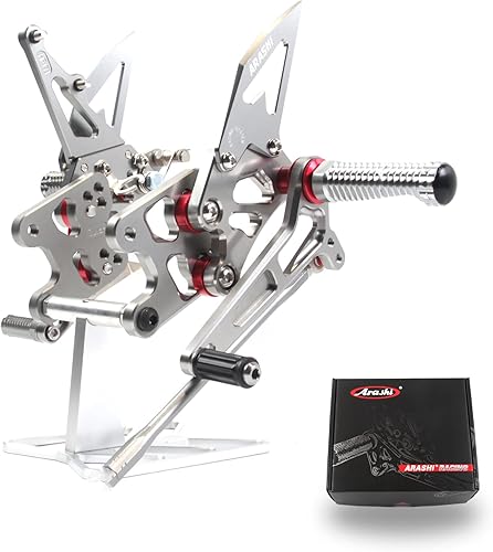 Vista 25 de Arashi (Versión 2.0) Repuestos traseros para Suzuki GSXR 600 750 2011-2021 Accesorios de motocicleta Reposapiés ajustables Conjuntos traseros Negro