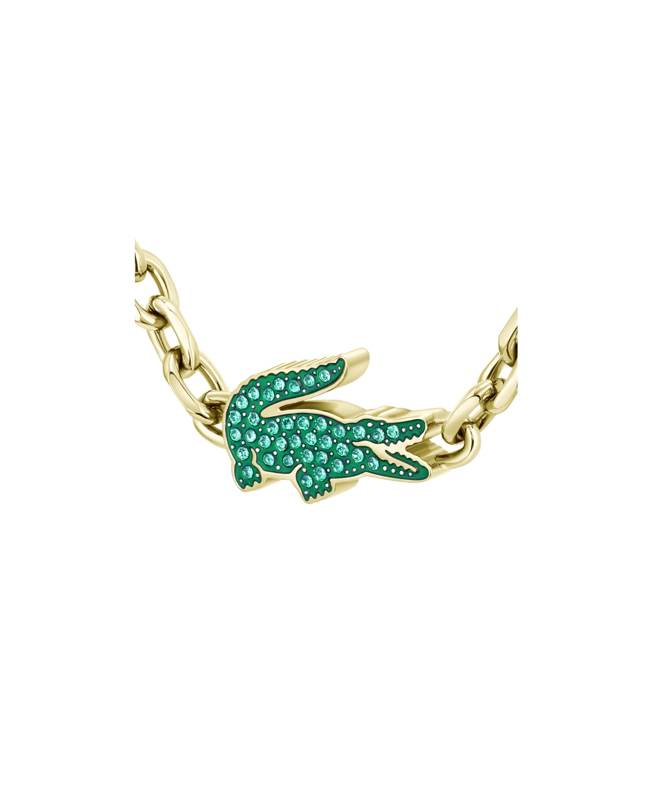 Lacoste Collier en Chaîne Pour Homme et Femme Collection ARTHOR en Acier Inoxydable avec Placage Ionique Or Jaune orné de Cristaux - 2040612