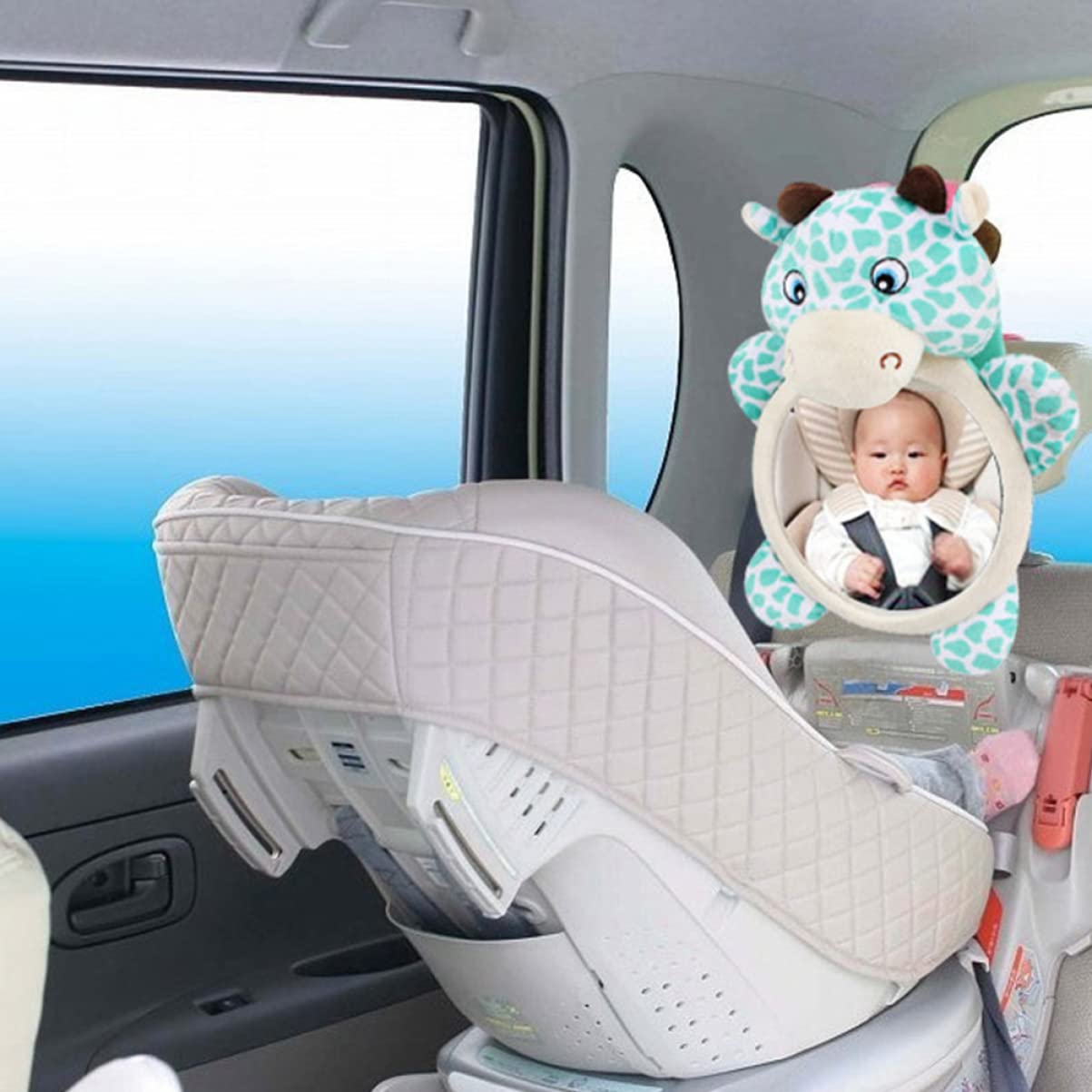 Gatuida 3piezas Espejo De Observación Infantil Ajustable Para Asiento Espejo Retrovisor Práctico Forma De Ciervo Visibilidad Completa De Bebés y Entorno Fácil Instalación y