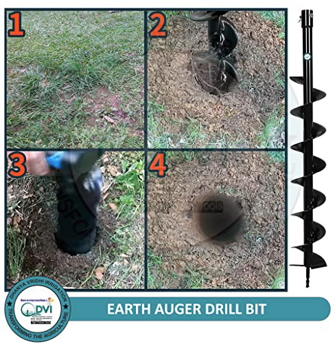 Image of DVI Heavy Duty earth Auger bit Used for Tree PLANTATION, Hole DIGGING (4 inchinch Bit)