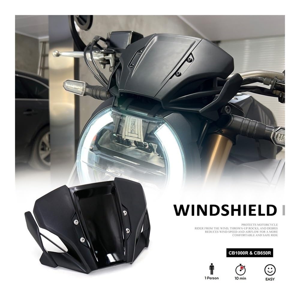 Parabrezza Moto Per BMW F900R 2020-2023 - Schermo Antivento In Plastica Fumé Con Staffa