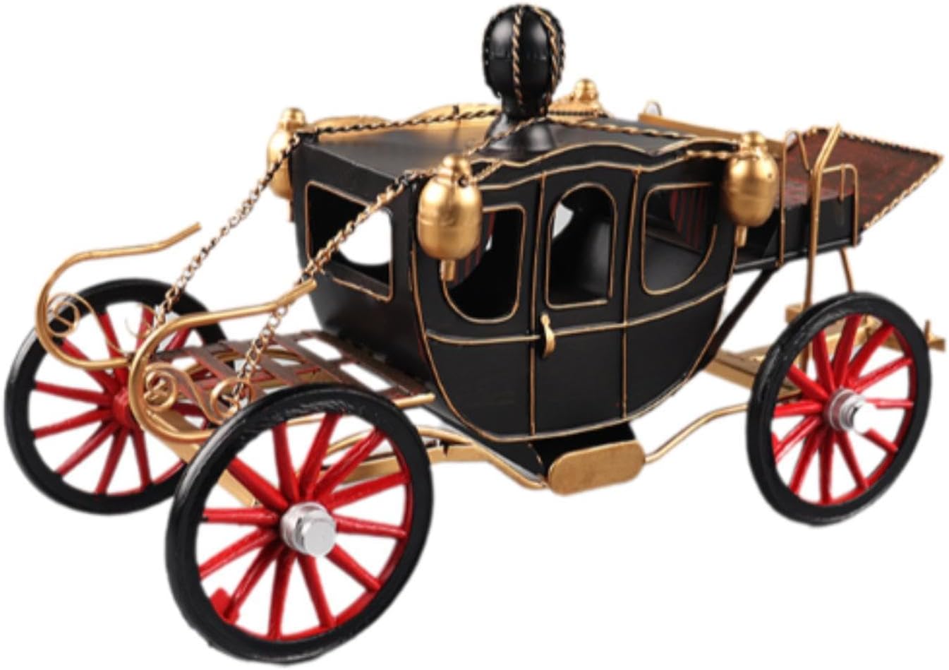 Carriage Figurine for Home Decor and Photo Display, Black