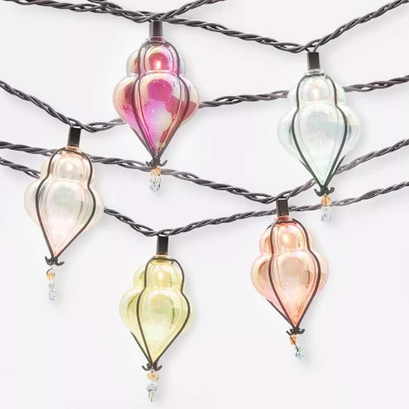 10ct Incandescent Teardrop Outdoor String Lights Multi-Colored - Opalhouse