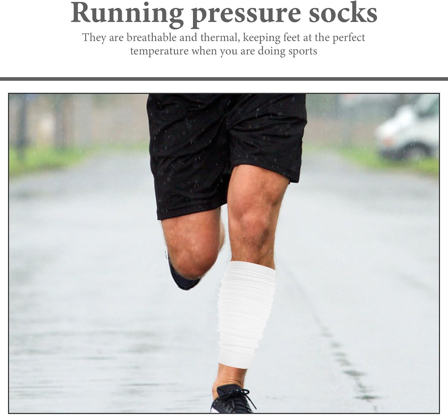 Compression Calf Sleeves for Men 2pcs Elastic Sports Leg Sleeves White Medium Breathable Running and Basketball Support Socks