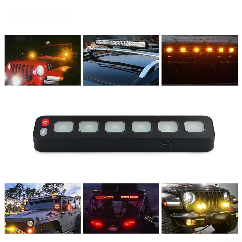 Panel de control táctil inalámbrico de 6 vías RGB intermitente interruptor de relé electrónico 80 A corriente máxima USB C carga metal ABS construcción para coche, camión, vehículo