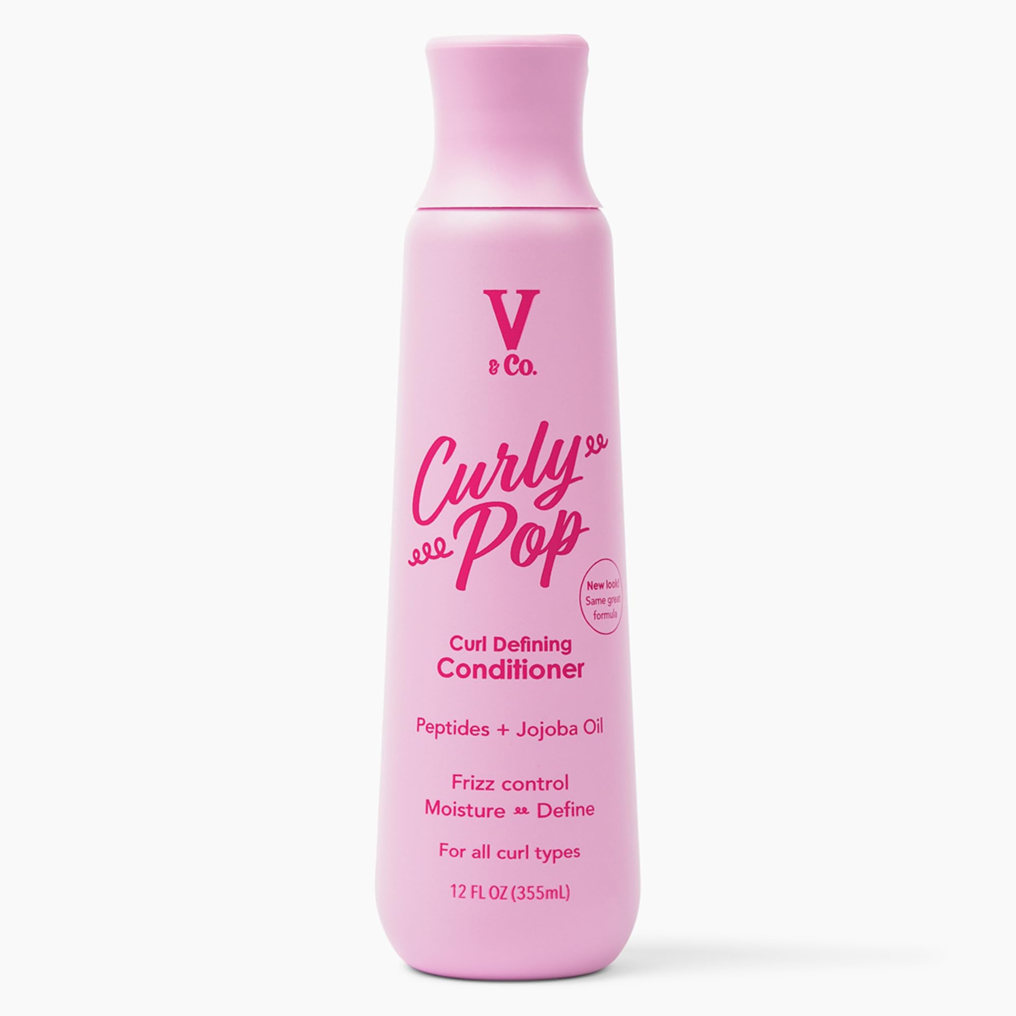 V&Co. Beauty Curly Pop Curl Defining Conditioner – Sulfate Free & Paraben Free Hydrating Hair Care with Peptides, Amino Acids & Jojoba Oil for Moisture, Frizz Control & Curl Definition – 12 fl oz