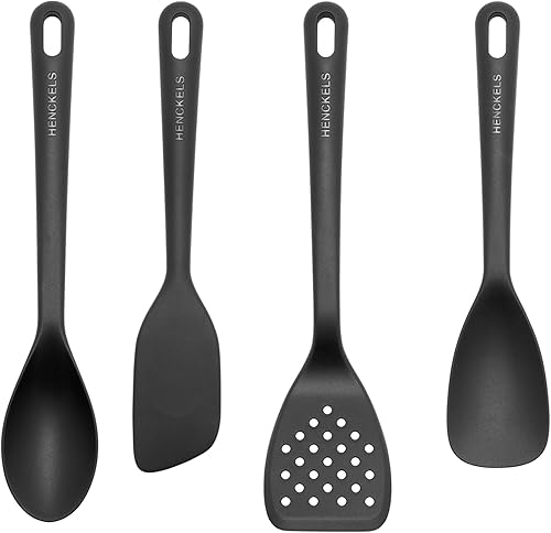 HENCKELS Juego de utensilios de cocina de silicona Onyx de 4 piezas