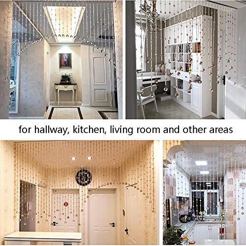 Rideau de perles de cristal moderne cloison décoration salon 60x180 - 5