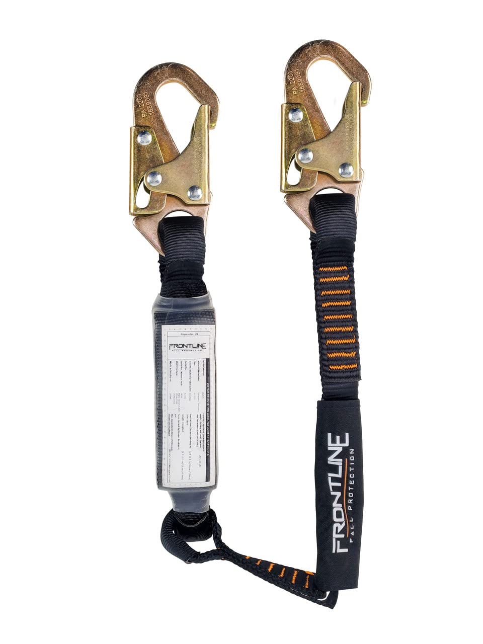 Frontline LIS31S Combat™ 3' Single Leg Snaphook Lanyard with Internal Shock Absorber | Fall Arrest Restraint Protection Equipment Construction PPE Roofing Gear | OSHA and ANSI Compliant