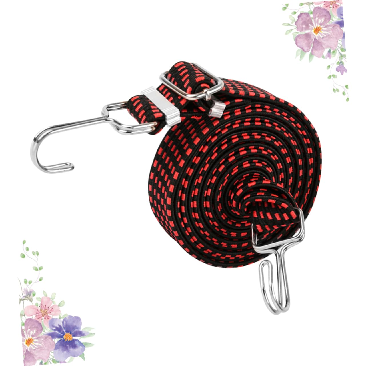 Cuerda de Salto Bungee para Bicicleta, Correas de Equipaje para Maletas Anchas, trinquete de Bicicleta, Correa de Amarre, Cuerda elástica, Banda elástica, mosquetón, Correa de Cuerda elástica (Rojo