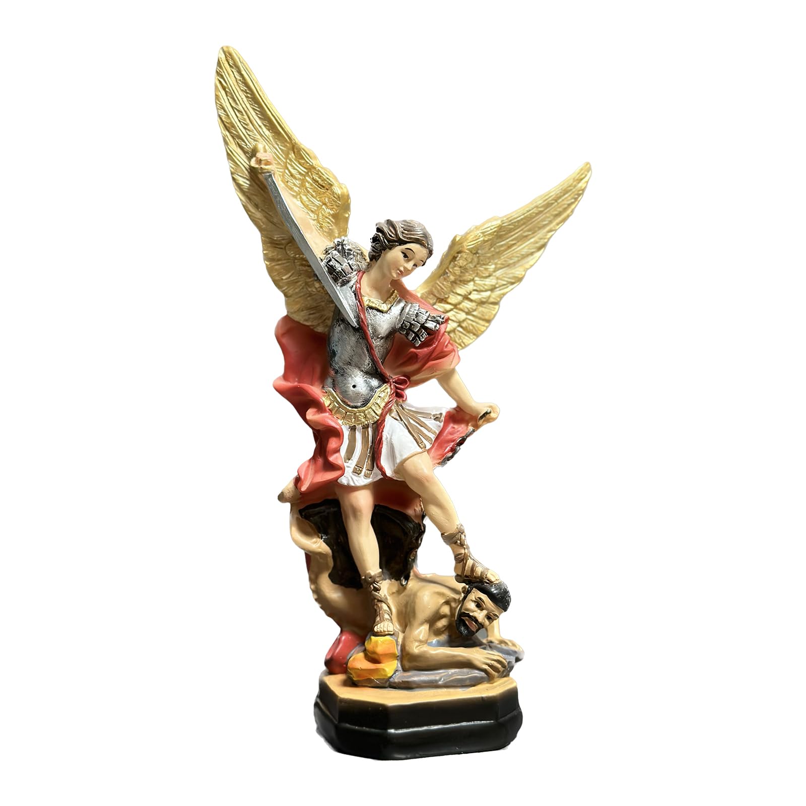 Amazon.co.jp: FAIRYVILLE 聖ミカエル像、ブロンズ樹脂、ルシファーを