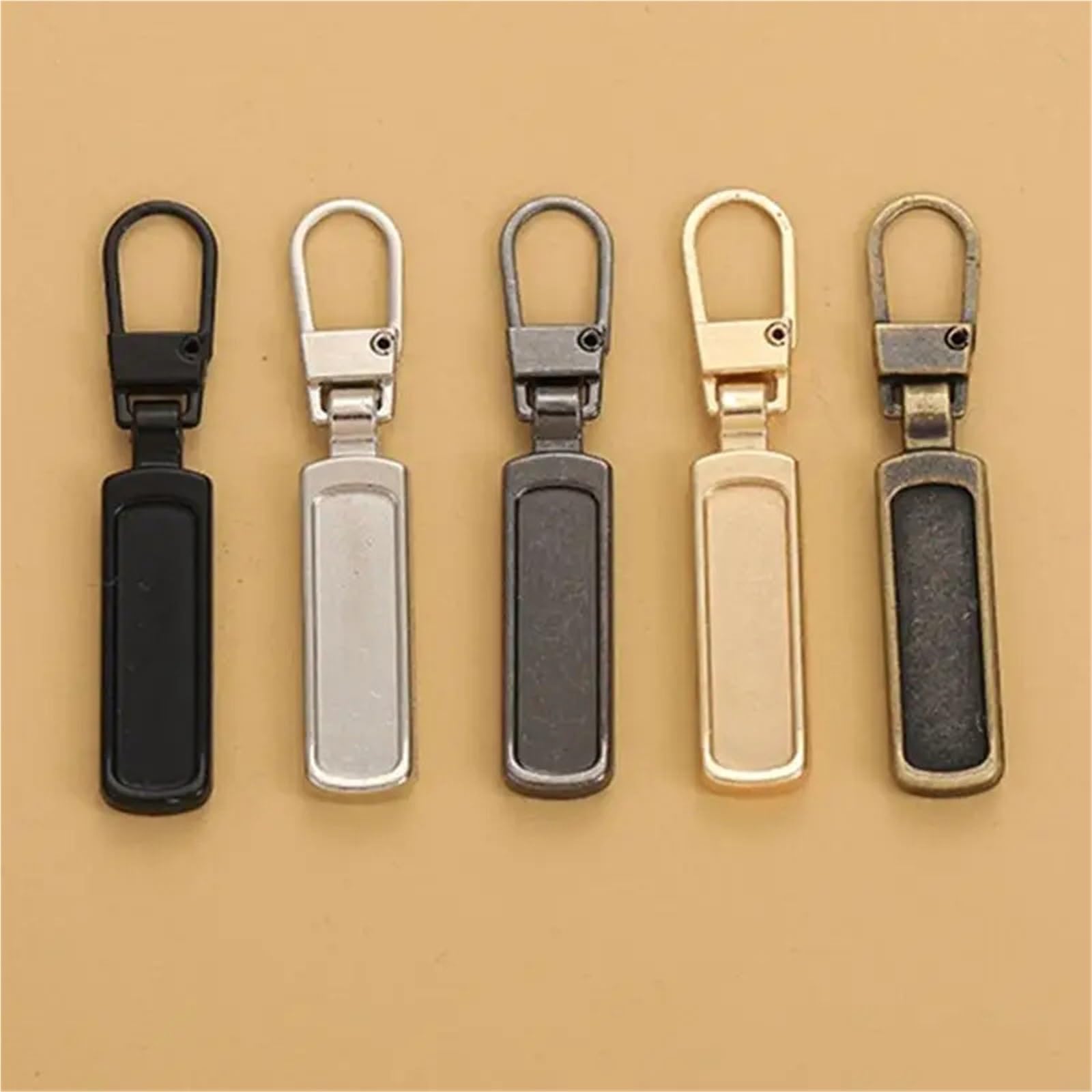 Lot de 80 fermetures éclair amovibles en métal pour sac à dos, valise, veste, sac, manteau (doré)