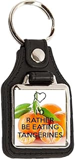 I'd Rather be Eating Tangerines - Square Medallion Keyring