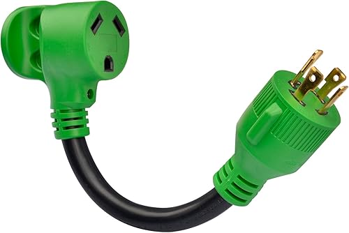 RVMATE Cable adaptador de generador RV de 4 clavijas de 12 pulgadas, 30 amperios a 30 amperios, certificado ETL, STW 104, enchufe macho L14-30P a