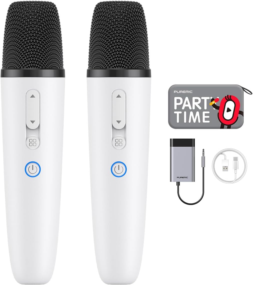 Handheld Microphone for iPhone, UHF Wireless Bluetooth Portable Microphone with 3.5mm AUX Input Receiver, Car Mic System for Apple TV, Samsung TV, Ford Cars, Tesla Cars, Phone, Speaker (2 Mic) Handheld Microphone for iPhone, UHF Wireless Bluetooth Portable Microphone with 3.5mm AUX Input Receiver, Car Mic System for Apple TV, Samsung TV, Ford Cars, Tesla Cars, Phone, Speaker (2 Mic)