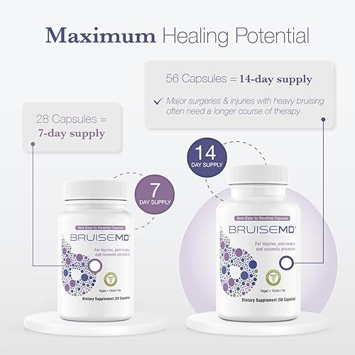 Vista 3 de Suplemento de árnica 1,000 mg y bromelina 500 mg 2,400 GDU/g para moretones e hinchazón