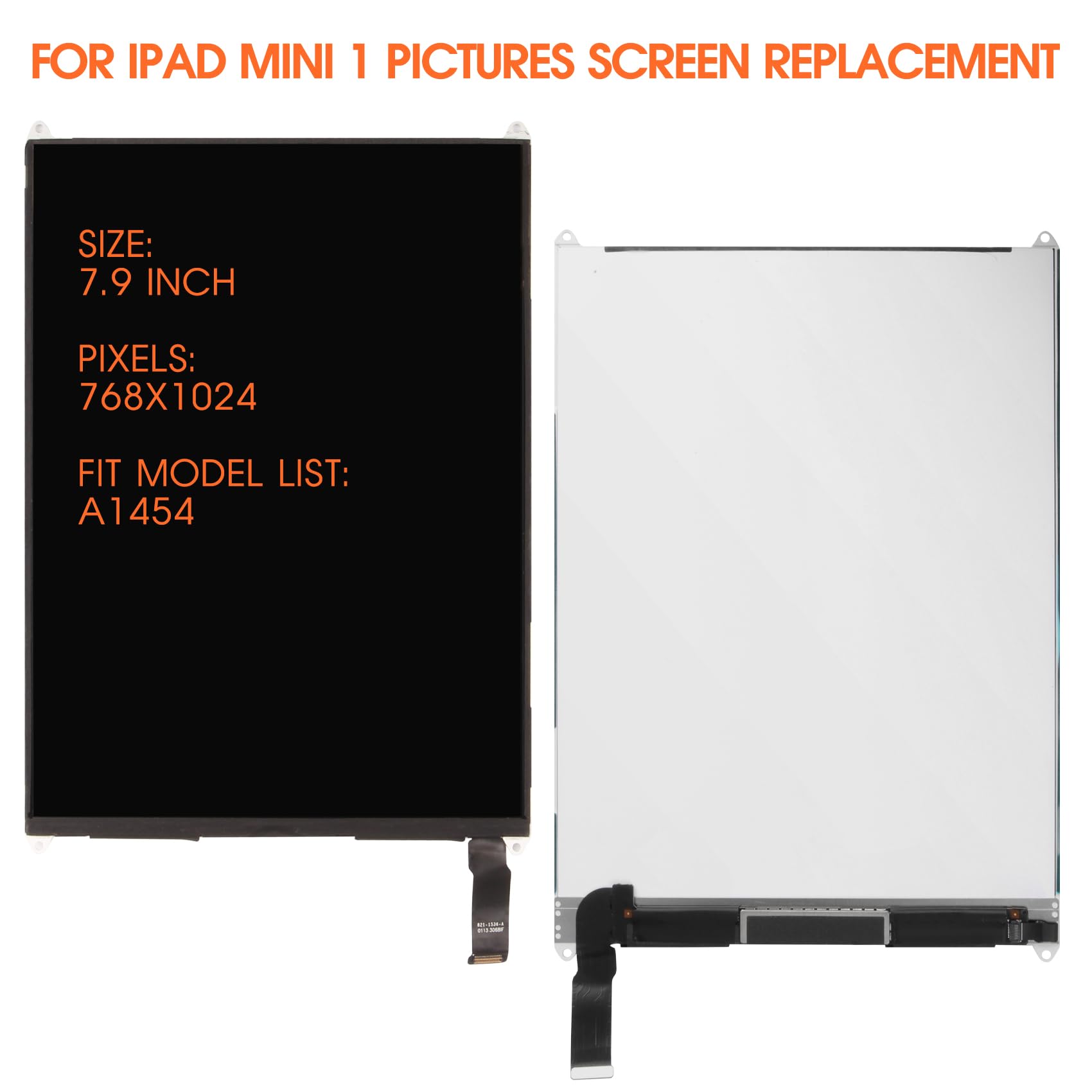 Screen Replacement for iPad Mini 1 LCD Display for iPad Mini 1st Gen A1432 lcd A1455 A1454 Repair Parts(Only LCD, Not Touch)