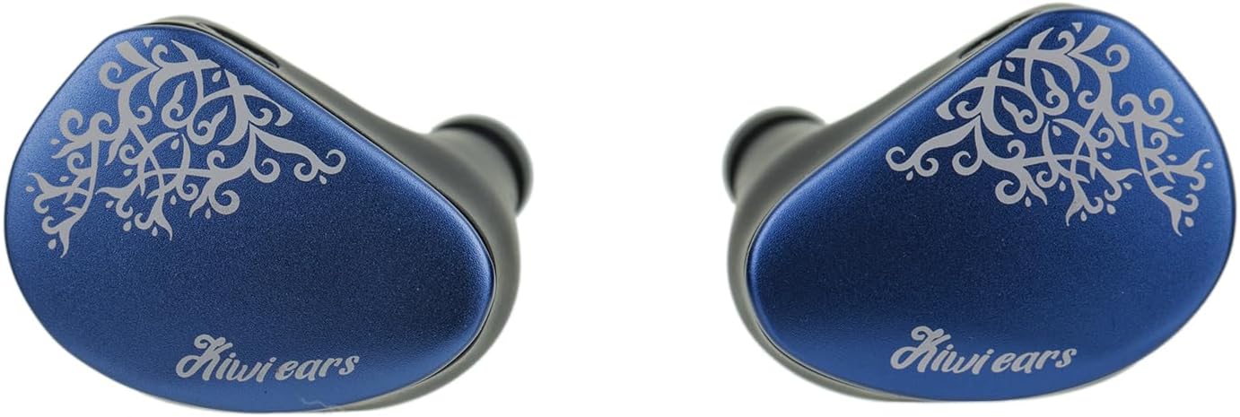 Kiwi Ears Cadenza II in Ear Monitor, 10mm Titanium Dynamic Driver IEM Earphone with KARS 2.0 for Precise Tonal Balance - CNC Aluminum Panel with Detachable 2-Pin Cable for Musicians (Blue)