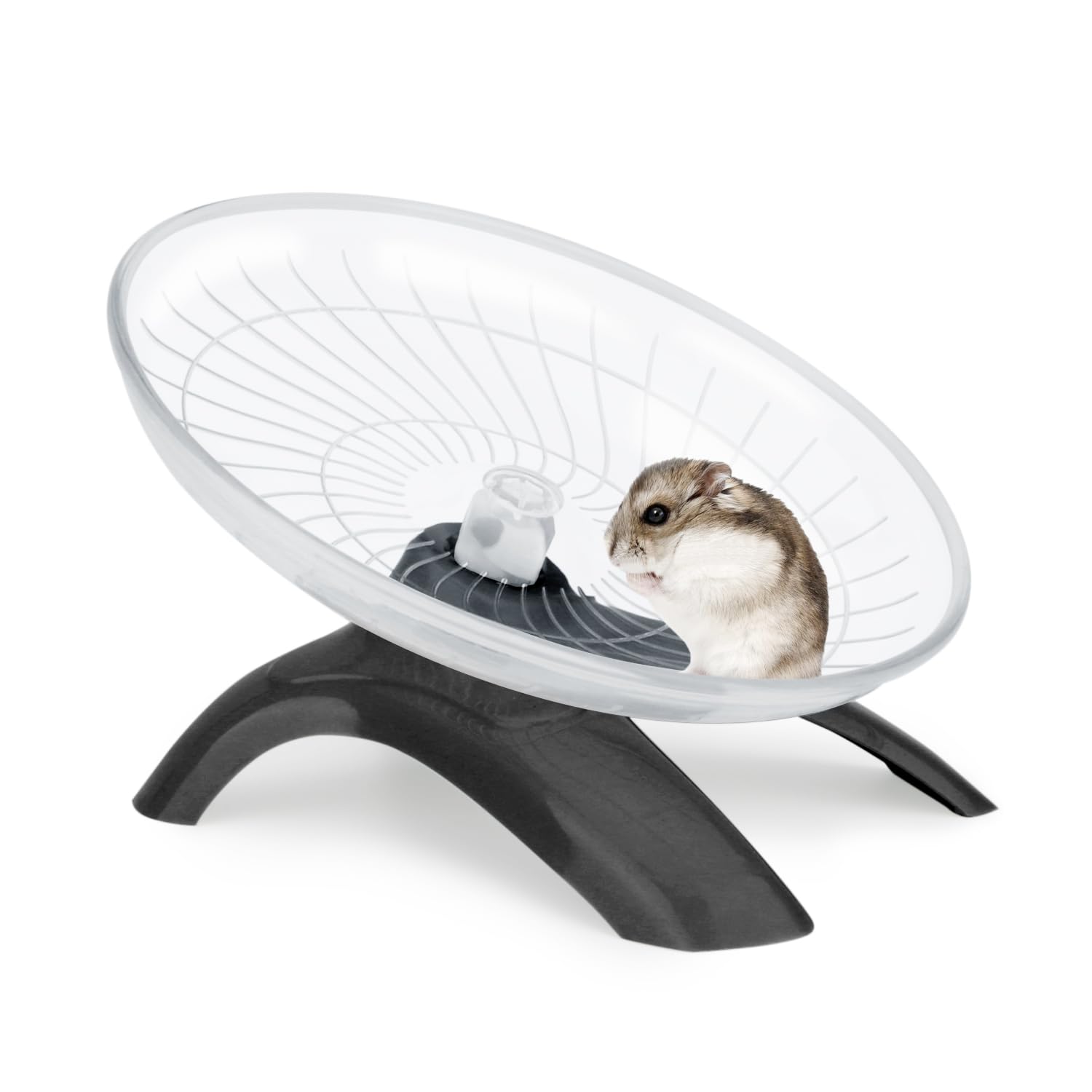 Reshiho Hamster Wheel Silent Hamster Exercise Wheel Running Spinner Hamster Flying Saucer for Hamsters Gerbils Mice and Other Small Pets (Black)