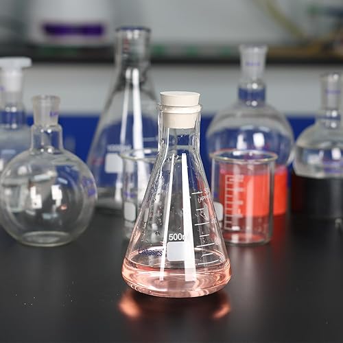 Miniatura 5 de Tapones de goma sólida, tapones de goma con sello de laboratorio cónico blanco (paquete de 10, 00#)