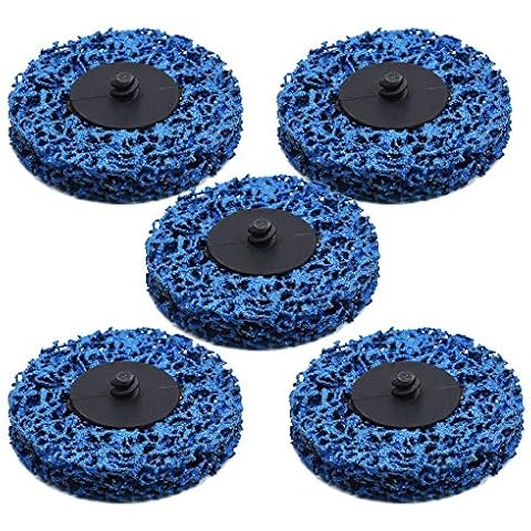 5 Pack 3" Quick Change Roloc Easy Strip & Clean Discs for Paint Rust Cover