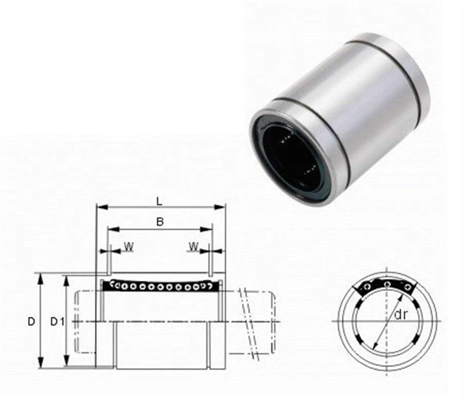 Roulement à palier lisse, Lot de 10 roulements de guidage à mouvement linéaire LM3UU LM4UU LM5UU LM6UU LM8UU LM10UU LM12UU LM16UU LM20UU LM6LUU LM8LUU LM10LUU LM12LUU(Lm12uu)