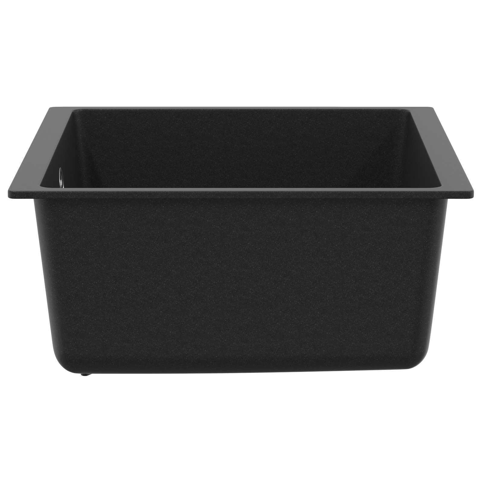 Fregadero de cocina Mangloder negro, 430 x 460 mm, con 80% de cuarzo y 20% de resina, base resistente a arañazos y manchas, ideal para cocinas modernas, granito duradero, fácil montaje, resistente al