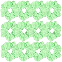 Vista 54 de Sufermoe 12 bandas elásticas para el cabello de seda satinada, color azul surtido de 4.5 pulgadas para mujeres y niñas