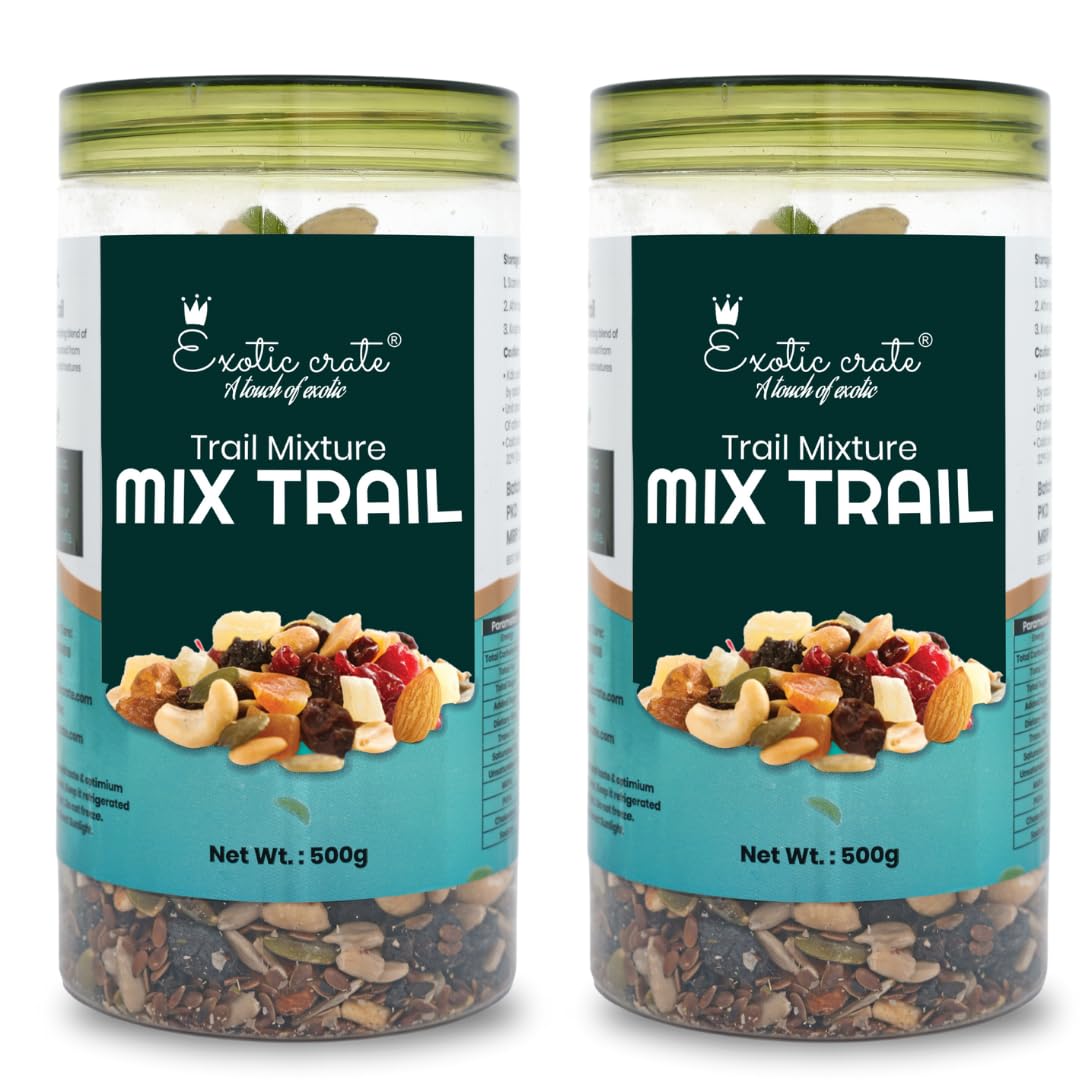 Exotic Crate Natural And Premium Healthy Trail Mix Dry Fruits and Nuts 500gm | Dried Almonds | Black Raisins | Cashewnuts | Cranberries | Green Raisins | Pistachio Kernels & Walnut Kernels (Pack 2)-image-27