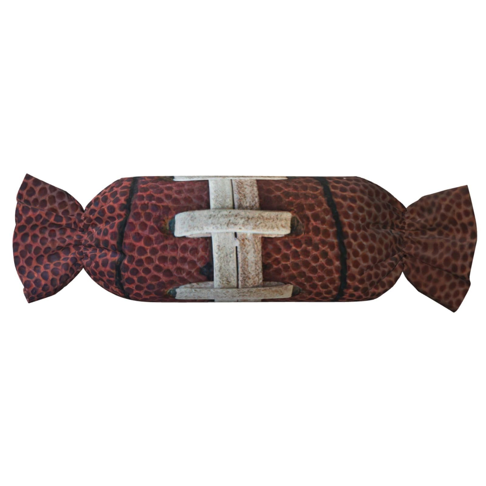 Oreiller cylindrique confortable de maison imprimé bonbons lacets football américain