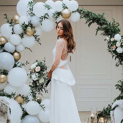 Miniatura 8 de Paquete de 114 globos blancos de látex para fiestas en diferentes tamaños para decoraciones de cumpleaños bodas baby shower