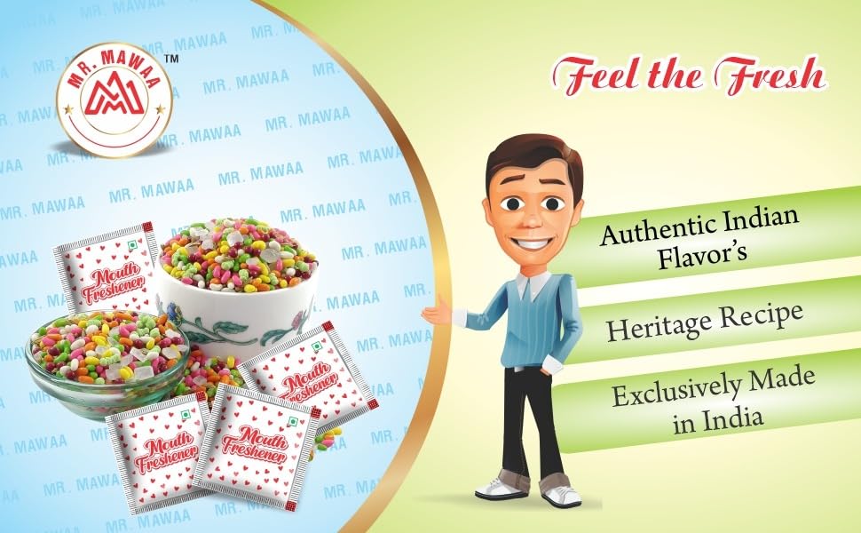 Image of Mr.mawaa Bambaiya Mukhwas Mouth Freshener (600 Sachets Pack) - Sweet & Tasty After Meal Digestive, Traditional Indian Mukhwas, Travel Friendly Sachets, Party & Restaurant Use.