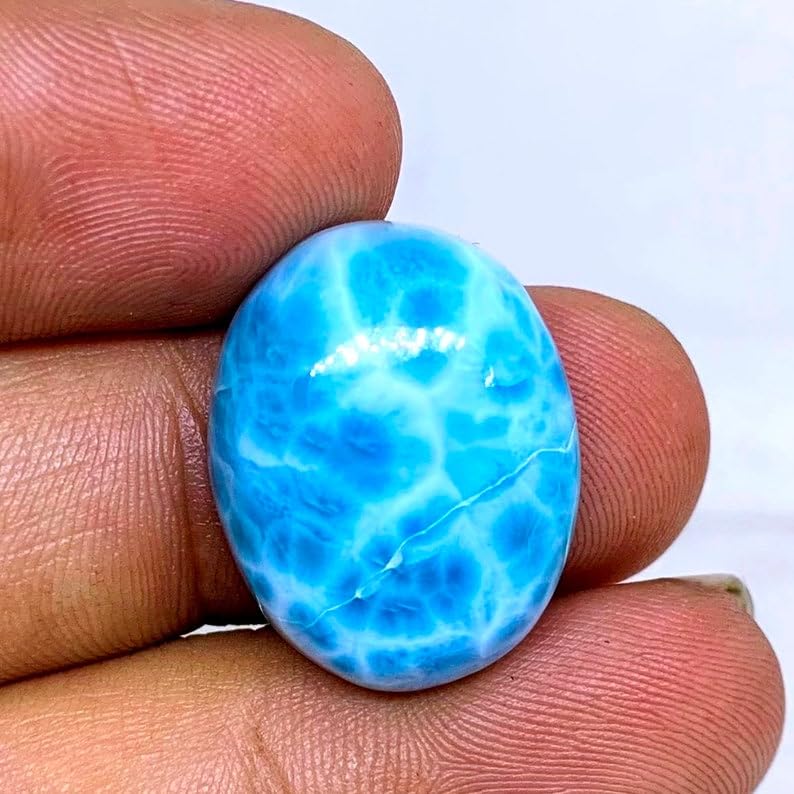 Larimar véritable cabochon 21 x 16 mm de qualité gemme - 4