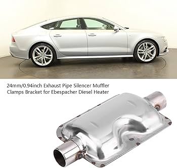 Silenziatore Scarico Riscaldatore 24mm In Acciaio Inox – Per Eberspacher Airtronic D2/D4/D5 E Simili. Kit Con Staffa, Fascette E Viti. Riduce Il Rumore Del Riscaldamento. - 5