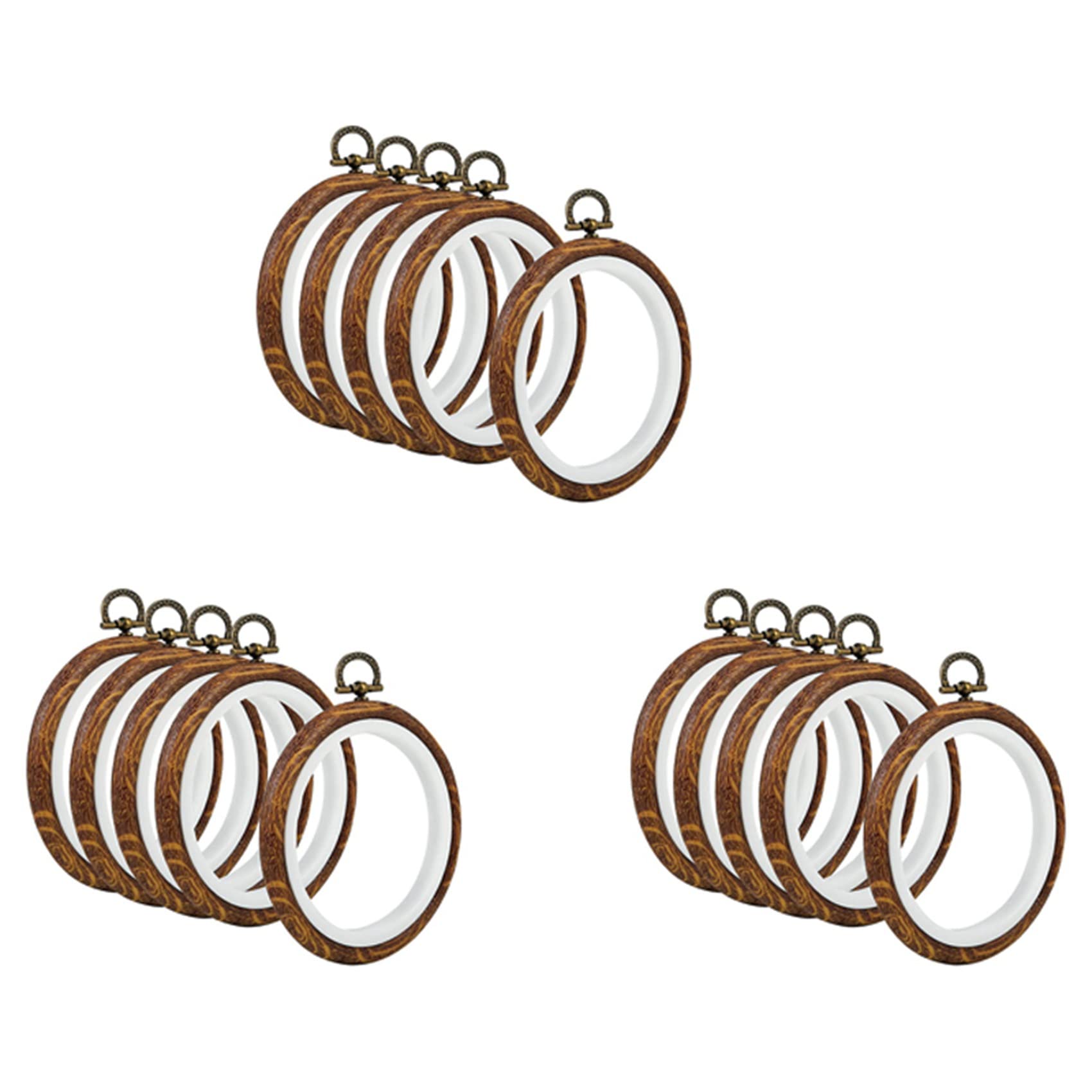 Hndhbfgrt 15Pcs Embroidery Hoops Imitated Wood Embroidery Circle Round Display Frame Circle for Art Craft Sewing and Hanging