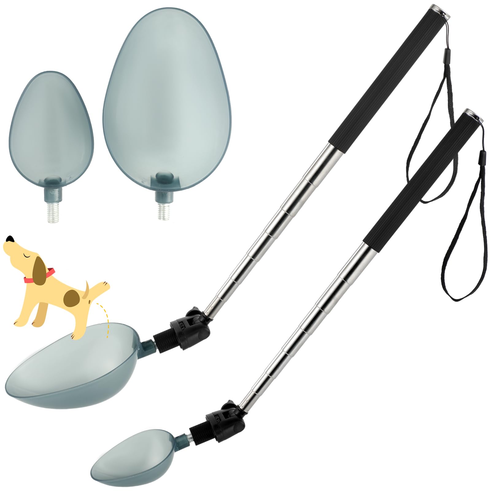 Silkfly 2 Set Dog Cat Urine Collector, Telescopic Dog Catcher Pee Extends to 42 Inch to Collect for pet Urine