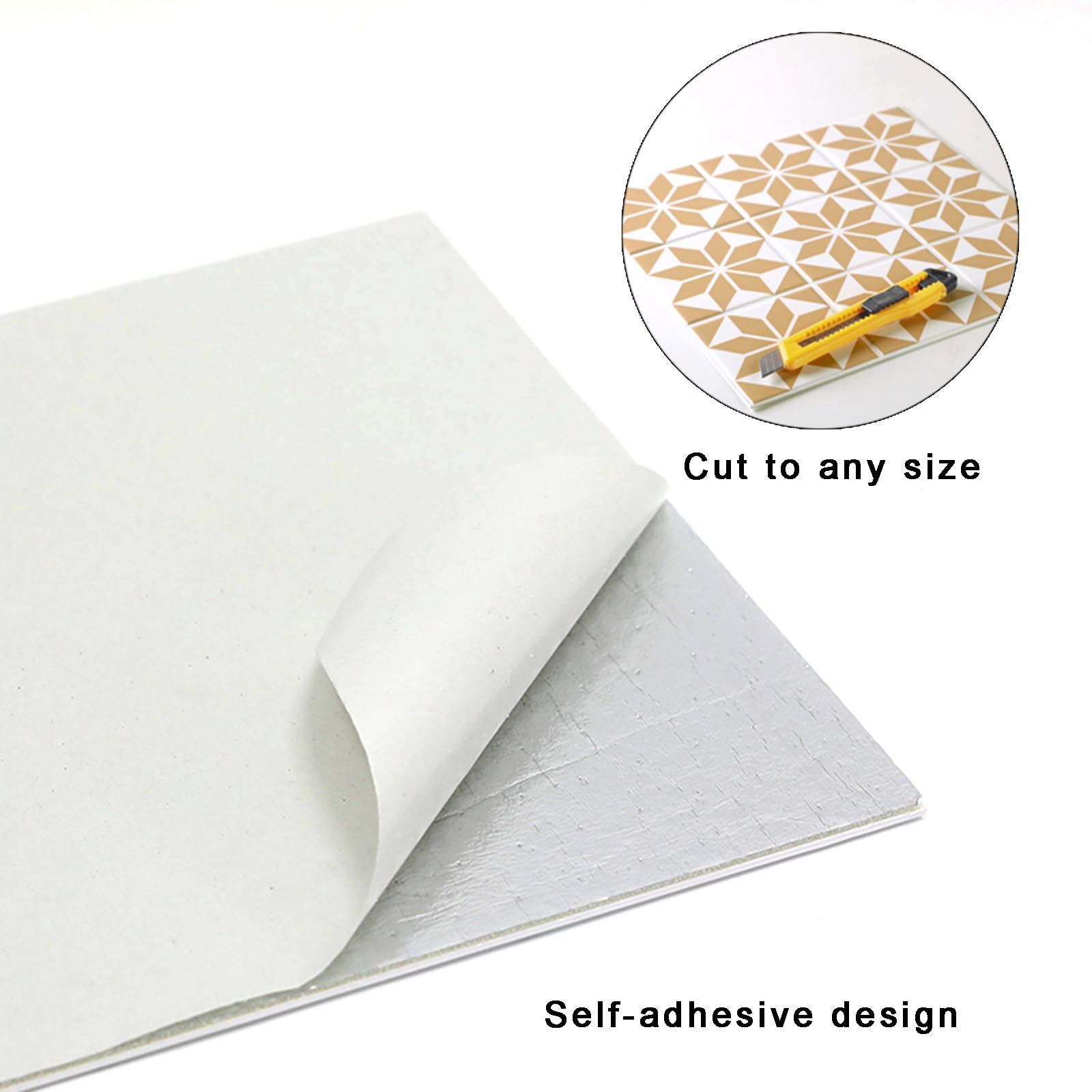 Paneles de Pared 3D de Imitación Cerámica 5/10/20 Piezas de Paneles Decorativos Impermeables Autoadhesivos Decoración de Pared de PVC Recortables a Voluntad Papel Tapiz Rígido y Resistente Al Fuego