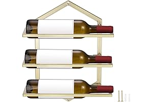 Golden Wall Wine Bottle Holder for Elegant Wine Storage and Display