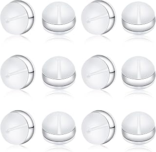 Clear Soft Rubber Earring Backs for Studs Hook Earrings, KMEOSCH Plastic Safety Earring Backs Replacements Stoppers (12Pcs)