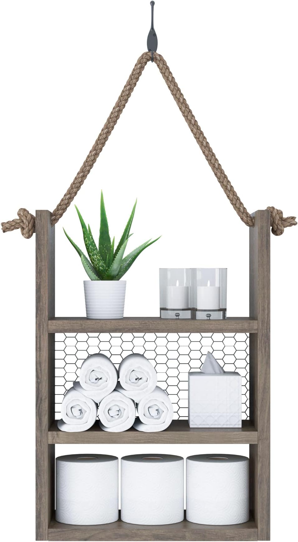 Rustic Wood Bathroom Shelf Over Toilet, Bathroom Decor