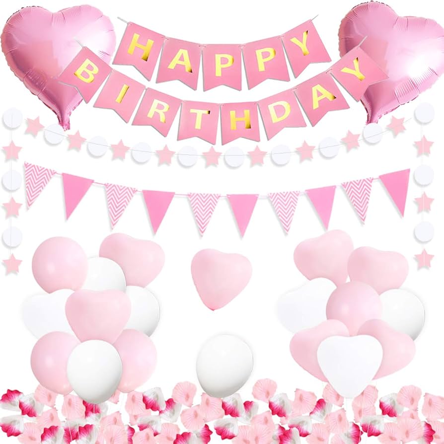 Amazon.co.jp: 誕生日飾り付け ピンク ハート風船 happy birthday Amazon.co.jp: 誕生日飾り付け ピンク ハート風船 happy birthday
