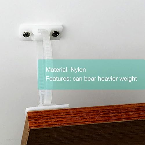 Miniatura 3 de Correas de anclaje de pared antipunta para muebles (paquete de 6, con tornillos), kit de correas de anclaje de pared para estantería o tocador,