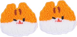 Tofficu Adesivos De Bordado De Animais Conjunto De Chapéu Conjunto De Bordado Conjunto De Brilho Labial 2 Peças De Ferro Em Remendos De Costura Ferro De Raposa Em Remendo De Feltro