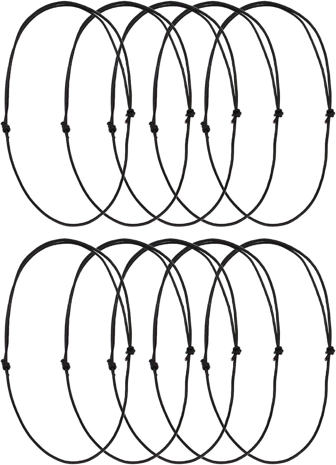 Set of 10 Adjustable Leathers Cords Necklace Rope Black Choker Necklace Cords Jewelry Findings for DIY Jewelry Making, Beading Cords and Threads, Beading Supplies, Beading Cords and Threads