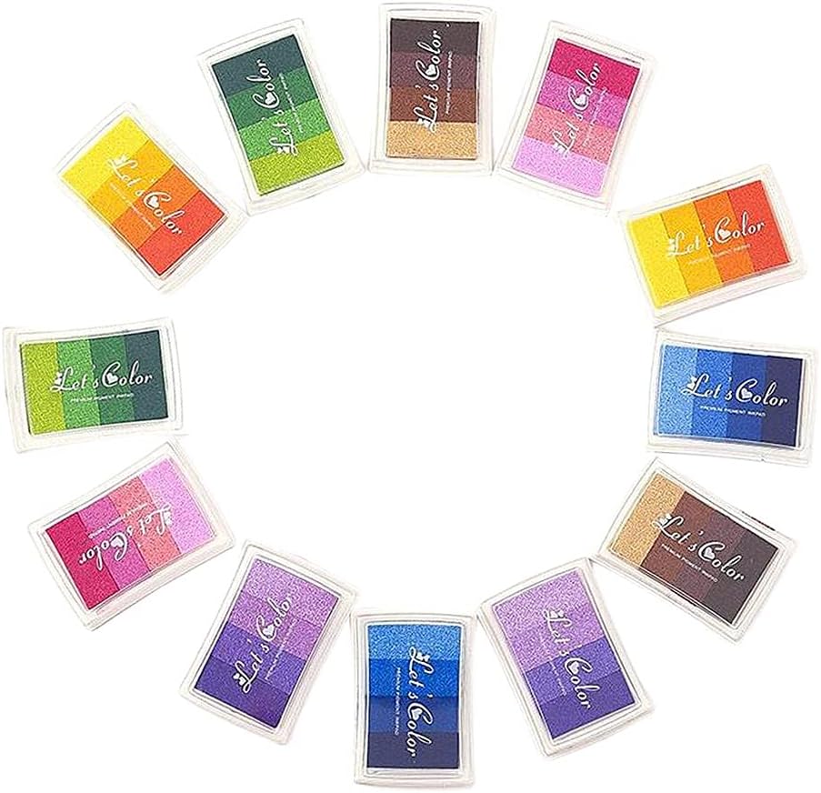 N A 12クラフトインクパッドスタンプパートナーdiyフィンガーペインティングにこのスタンプ紙木布 格安店