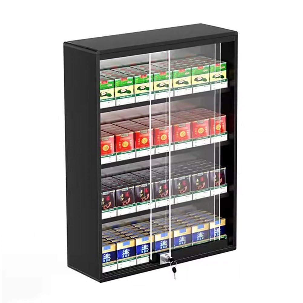 cigarette cabinet for sale Amazon.com: Cigarette Retail Cabinet Commercial Retail Display for Cigar,  Candy, Small Toy Display Case Point of Sale Counter Rack Retail Cabinet  Organizer with Lock and Key ( Color : Black , Size :