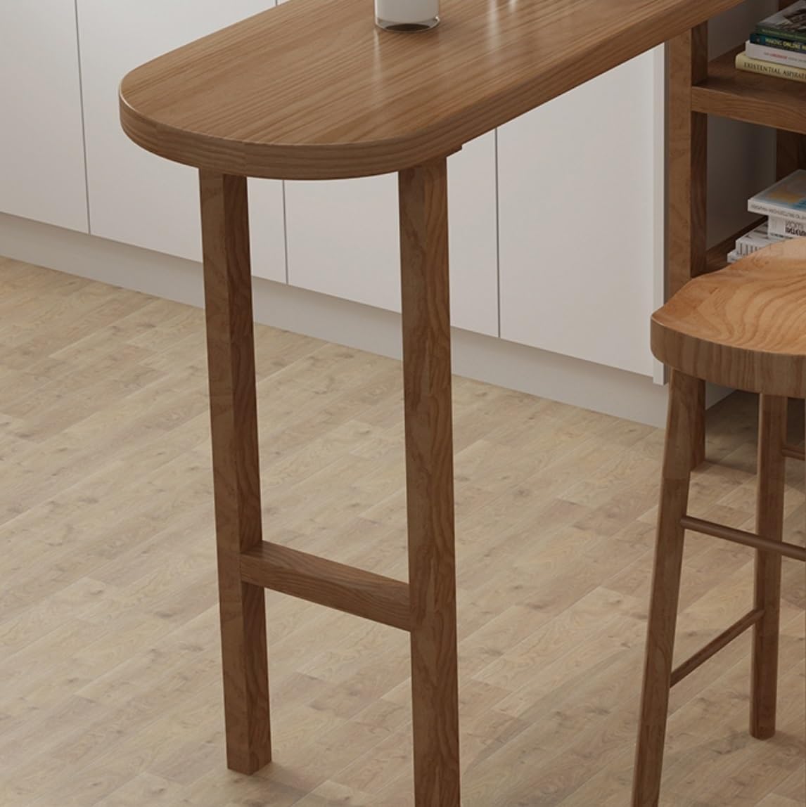 Casa Tavolo da bar in pino con ripiano portaoggetti, tavolo da pranzo alto for cucina, soggiorno, feste Tavolo da bancone(140 * 40 * 105cm)