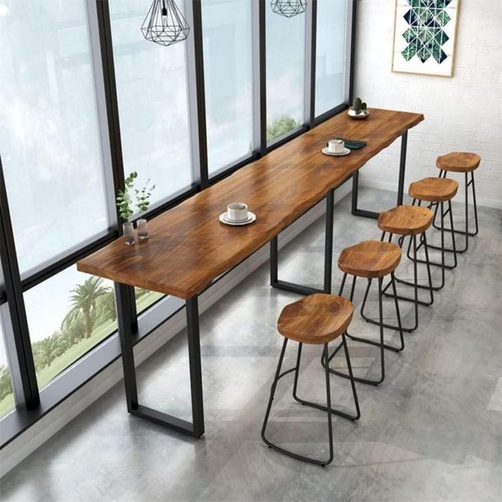 LAKIQ Solid Wood Bar Table Modern Bar Height Dining Room