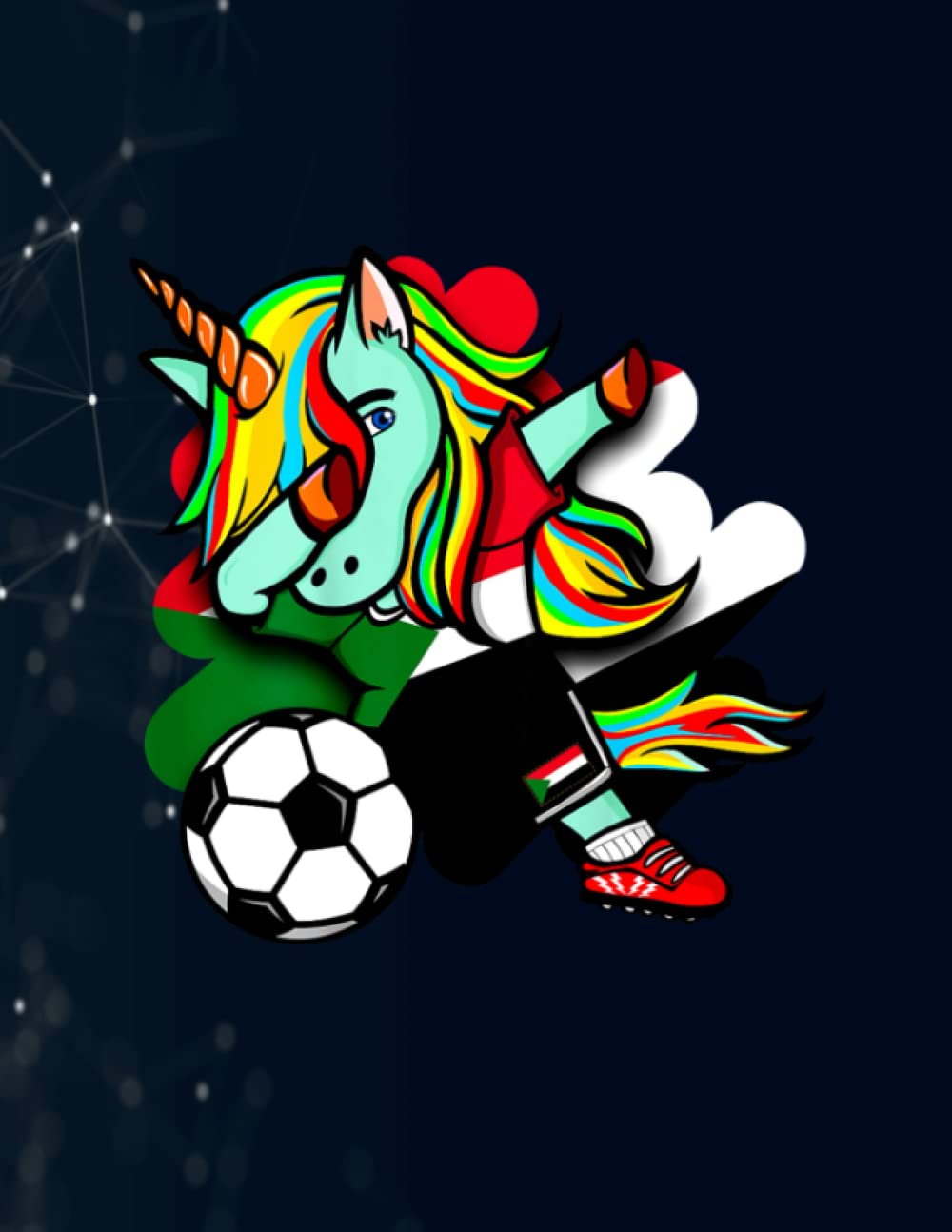 Dabbing Unicorn Sudan Soccer Fans Jersey Sudanese Football Notebook 130 Pages / Large 8.5''x11''